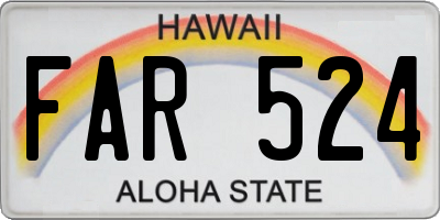 HI license plate FAR524