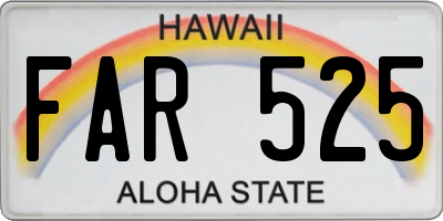 HI license plate FAR525