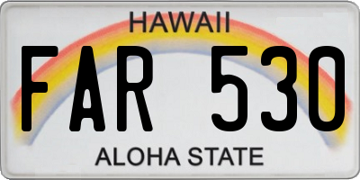 HI license plate FAR530