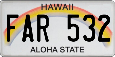 HI license plate FAR532
