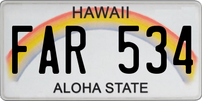 HI license plate FAR534