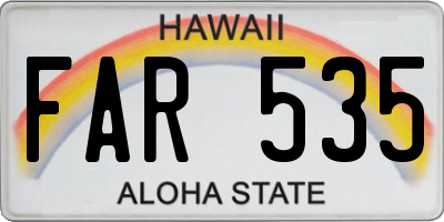 HI license plate FAR535