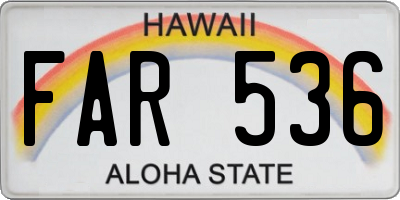 HI license plate FAR536