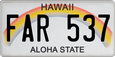 HI license plate FAR537