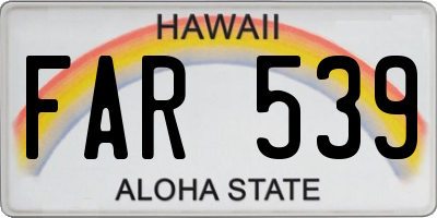 HI license plate FAR539