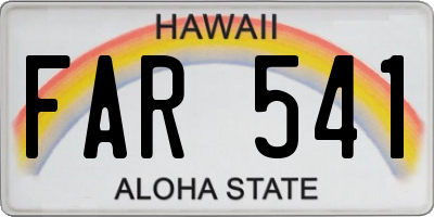 HI license plate FAR541