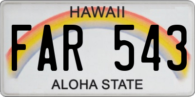 HI license plate FAR543