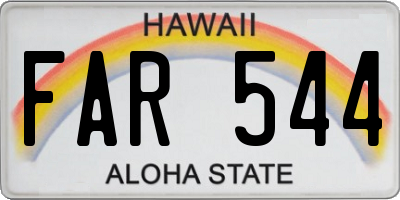 HI license plate FAR544