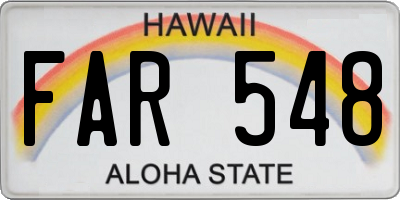 HI license plate FAR548