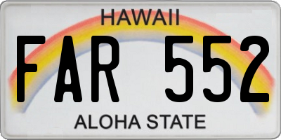 HI license plate FAR552