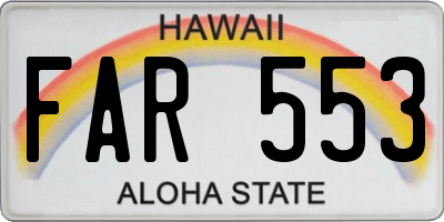 HI license plate FAR553