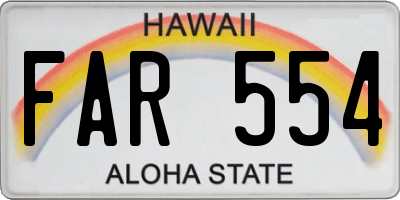 HI license plate FAR554