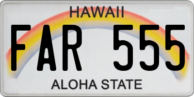 HI license plate FAR555