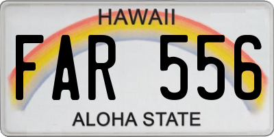 HI license plate FAR556