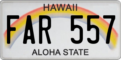 HI license plate FAR557