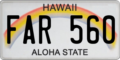HI license plate FAR560