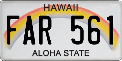 HI license plate FAR561