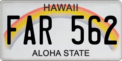 HI license plate FAR562