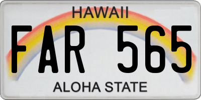 HI license plate FAR565