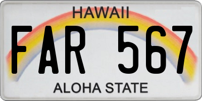 HI license plate FAR567