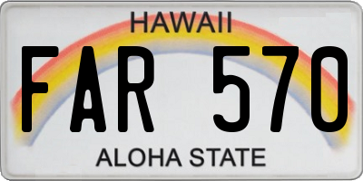 HI license plate FAR570
