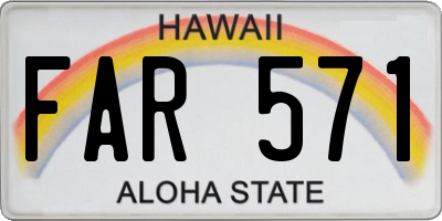 HI license plate FAR571