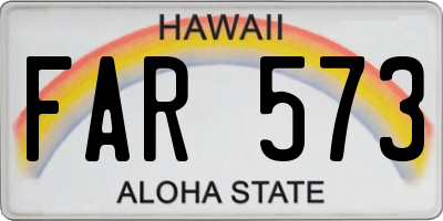 HI license plate FAR573