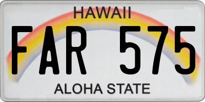 HI license plate FAR575