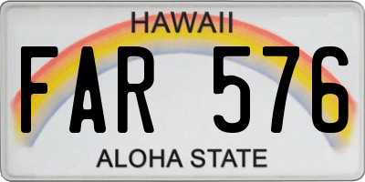 HI license plate FAR576