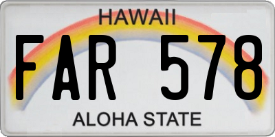 HI license plate FAR578