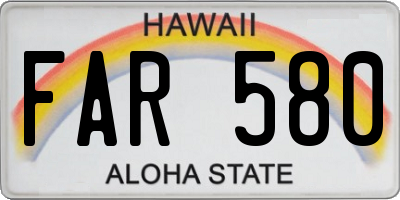 HI license plate FAR580