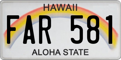 HI license plate FAR581