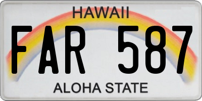 HI license plate FAR587