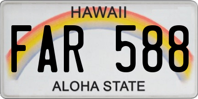 HI license plate FAR588