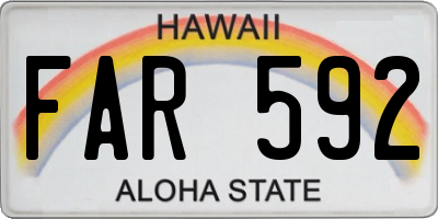 HI license plate FAR592
