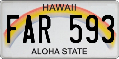 HI license plate FAR593