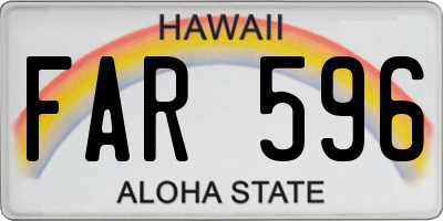 HI license plate FAR596