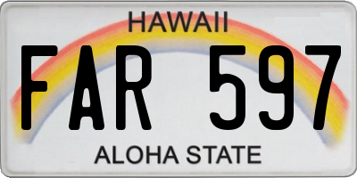 HI license plate FAR597