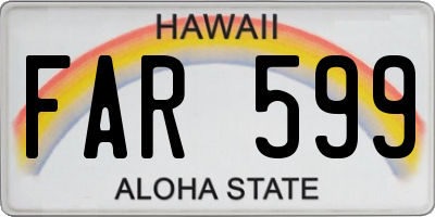 HI license plate FAR599