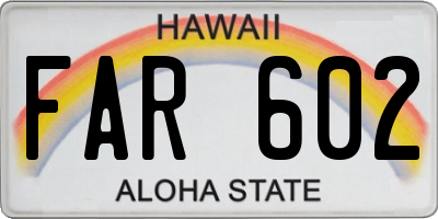 HI license plate FAR602