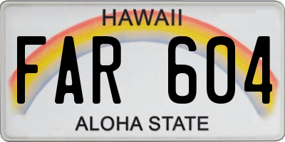 HI license plate FAR604