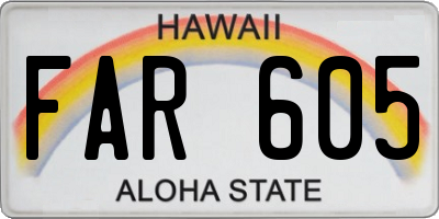 HI license plate FAR605