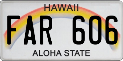 HI license plate FAR606