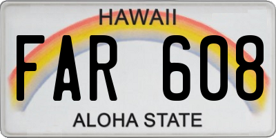HI license plate FAR608