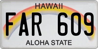HI license plate FAR609