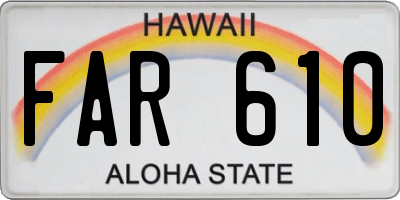 HI license plate FAR610