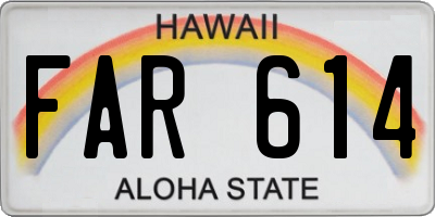 HI license plate FAR614