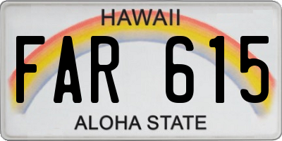 HI license plate FAR615