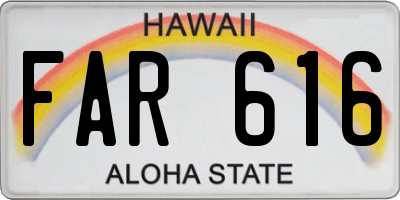 HI license plate FAR616