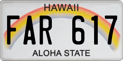 HI license plate FAR617